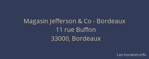 Magasin Jefferson & Co - Bordeaux