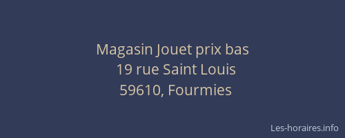 Magasin Jouet prix bas