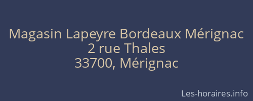 Magasin Lapeyre Bordeaux Mérignac