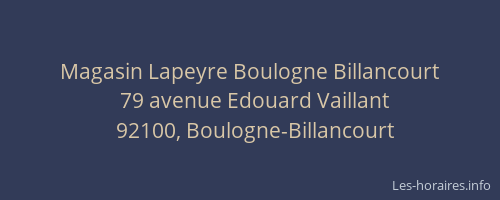 Magasin Lapeyre Boulogne Billancourt