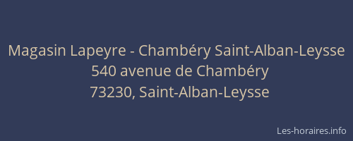 Magasin Lapeyre - Chambéry Saint-Alban-Leysse