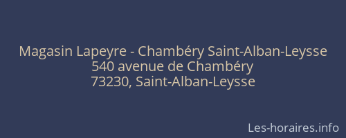 Magasin Lapeyre - Chambéry Saint-Alban-Leysse