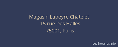 Magasin Lapeyre Châtelet