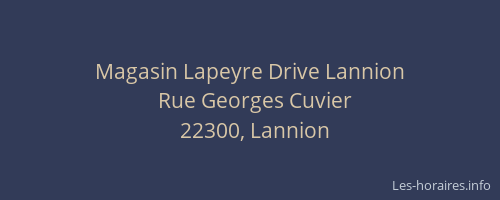 Magasin Lapeyre Drive Lannion