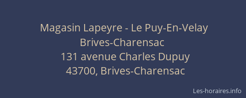 Magasin Lapeyre - Le Puy-En-Velay Brives-Charensac