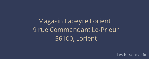 Magasin Lapeyre Lorient