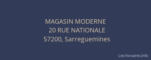 MAGASIN MODERNE