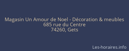 Magasin Un Amour de Noel - Décoration & meubles