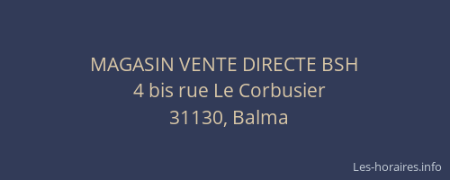 MAGASIN VENTE DIRECTE BSH