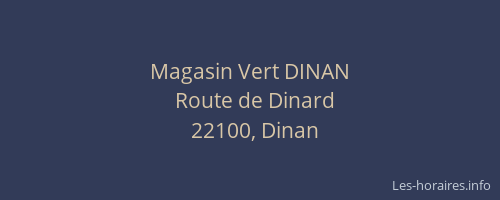 Magasin Vert DINAN