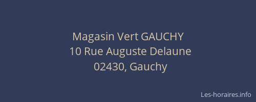 Magasin Vert GAUCHY