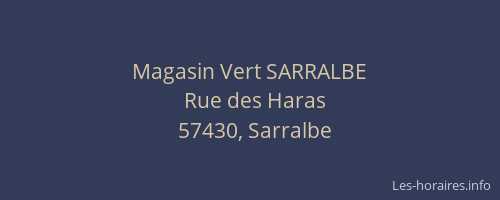 Magasin Vert SARRALBE