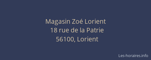 Magasin Zoé Lorient