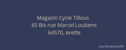 Magazin Cycle Tillous