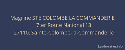 Magiline STE COLOMBE LA COMMANDERIE