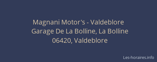 Magnani Motor's - Valdeblore