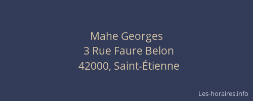 Mahe Georges