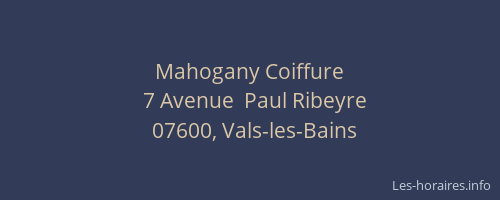 Mahogany Coiffure