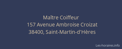 Ma&icirc;tre Coiffeur