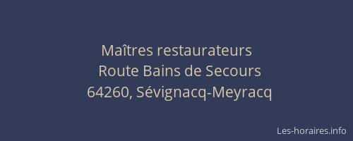 Ma&icirc;tres restaurateurs