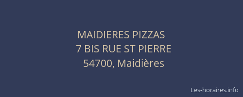 MAIDIERES PIZZAS