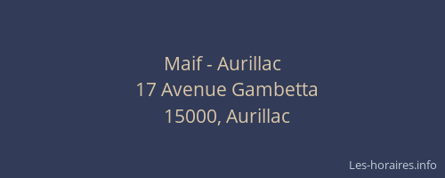 Maif - Aurillac