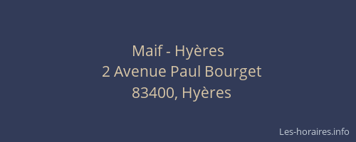 Maif - Hyères