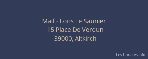 Maif - Lons Le Saunier