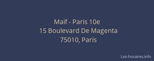 Maif - Paris 10e