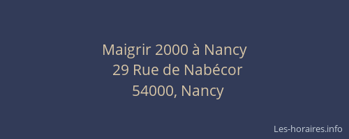Maigrir 2000 à Nancy