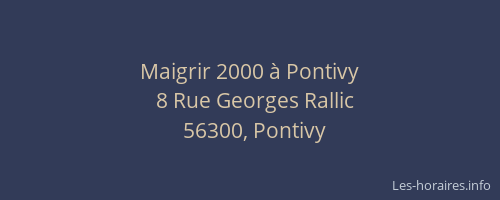 Maigrir 2000 à Pontivy