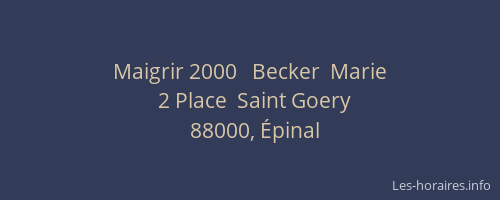 Maigrir 2000   Becker  Marie