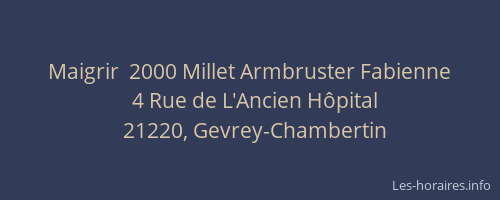 Maigrir  2000 Millet Armbruster Fabienne