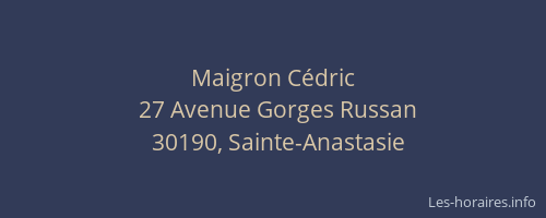 Maigron C&eacute;dric