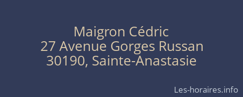 Maigron Cédric