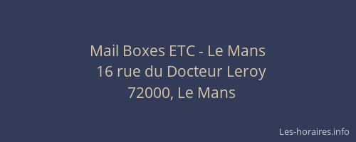 Mail Boxes ETC - Le Mans