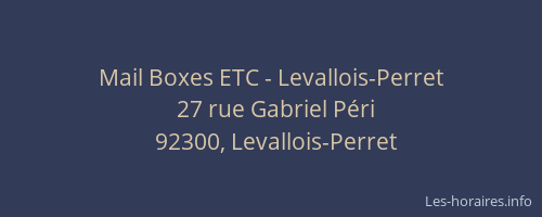 Mail Boxes ETC - Levallois-Perret