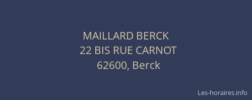 MAILLARD BERCK