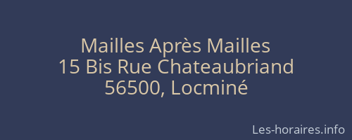 Mailles Après Mailles