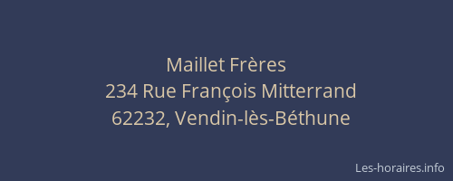 Maillet Fr&egrave;res