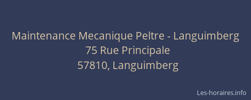 Maintenance Mecanique Peltre - Languimberg