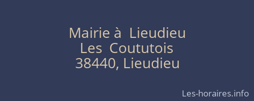 Mairie à  Lieudieu