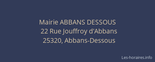 Mairie ABBANS DESSOUS