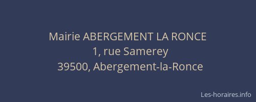 Mairie ABERGEMENT LA RONCE