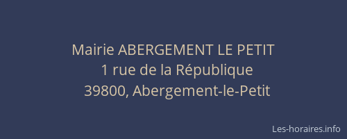 Mairie ABERGEMENT LE PETIT