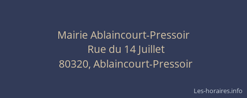 Mairie Ablaincourt-Pressoir