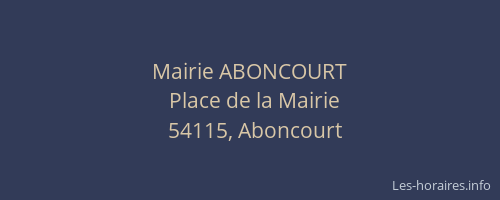 Mairie ABONCOURT