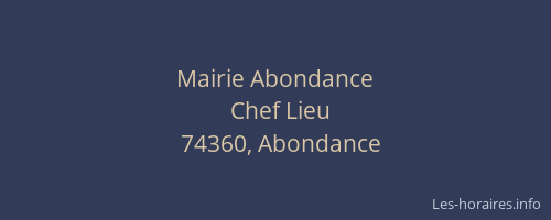 Mairie Abondance