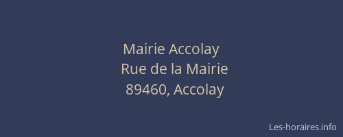 Mairie Accolay