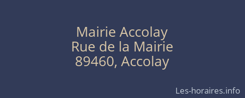 Mairie Accolay